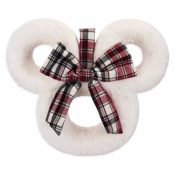 Disney Other - Disney Parks Homestead Mickey Icon White Plush Holiday Christmas Wreath - NEW